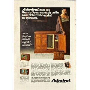 Admiral Continental Model SLS596 23-inch Mediterranean Color Console" Ad 1969